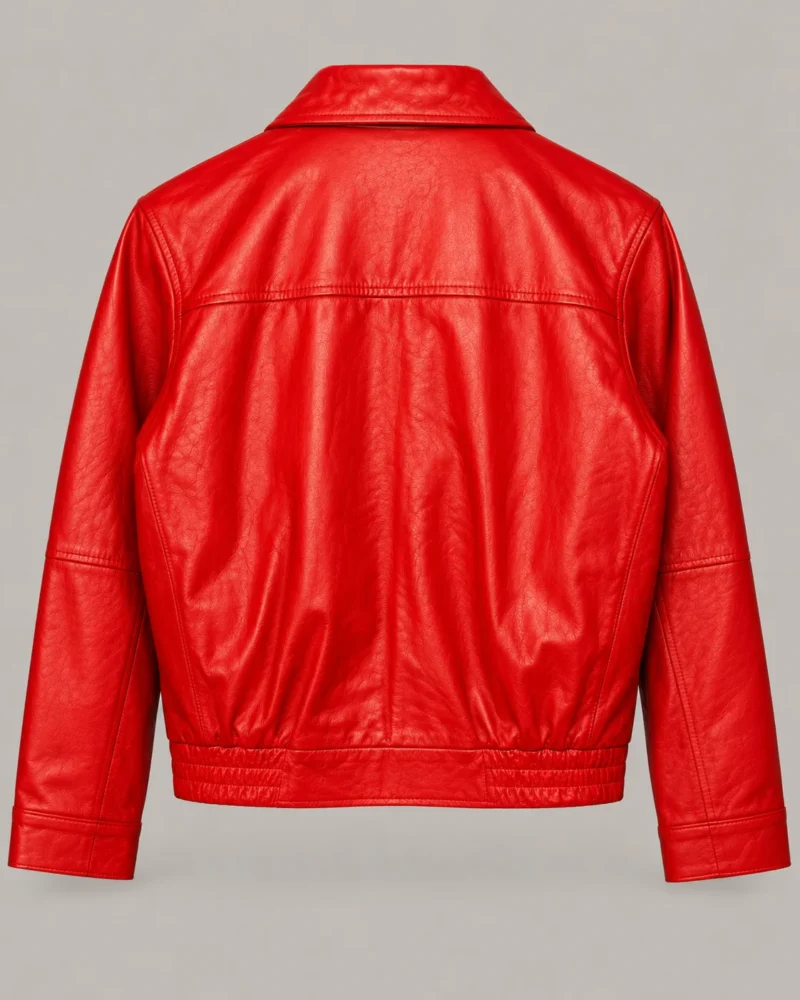 Chaqueta de Cuero Napa Roja para Mujer Espaldar