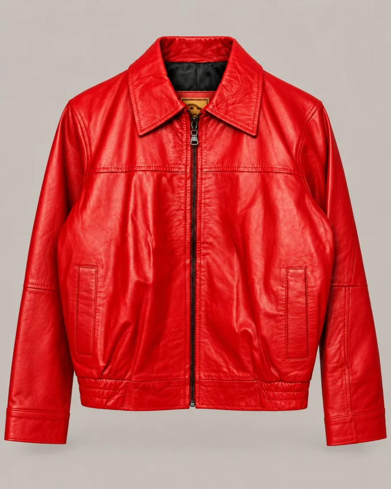 Chaqueta de Cuero Napa Roja para Mujer HERO